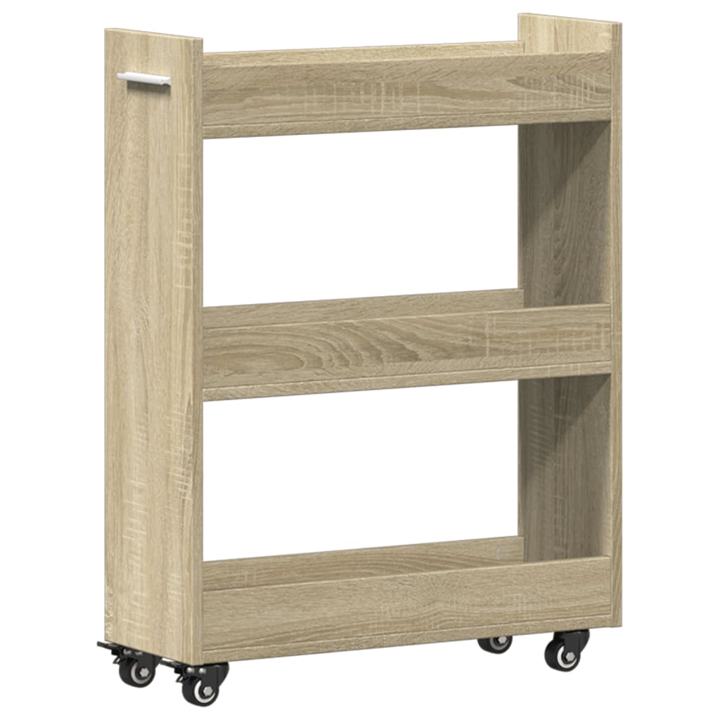 Mobile con Ruote Rovere Sonoma 60x22x79 cm in Legno Multistrato | homemem39