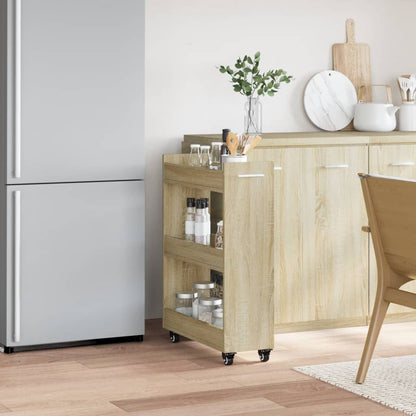 Mobile con Ruote Rovere Sonoma 60x22x79 cm in Legno Multistrato | homemem39