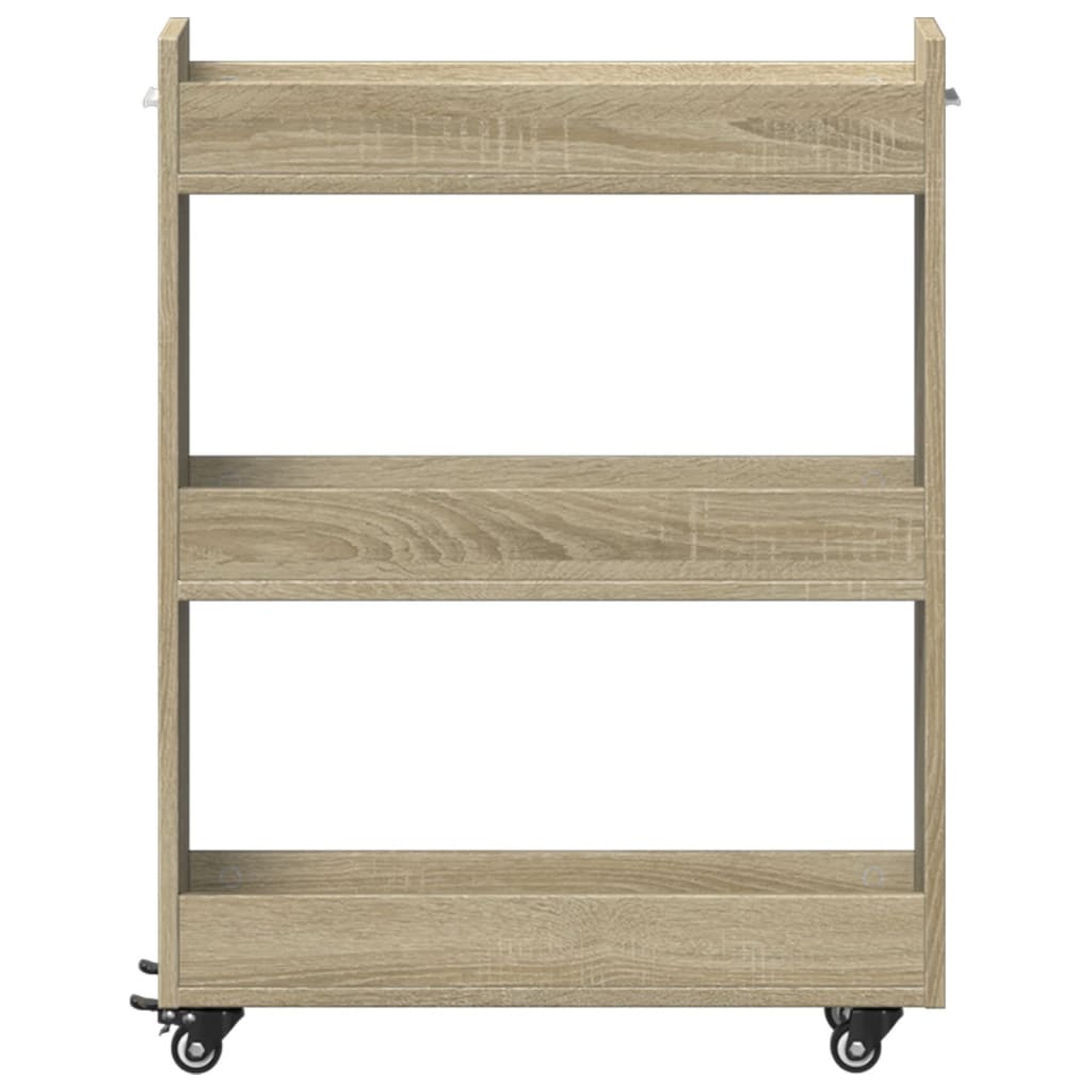 Mobile con Ruote Rovere Sonoma 60x22x79 cm in Legno Multistrato | homemem39