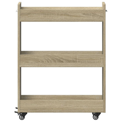 Mobile con Ruote Rovere Sonoma 60x22x79 cm in Legno Multistrato | homemem39