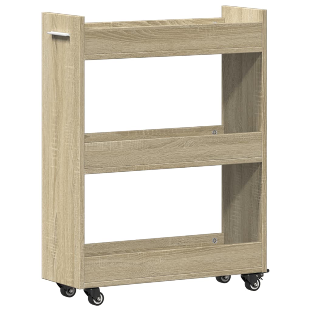 Mobile con Ruote Rovere Sonoma 60x22x79 cm in Legno Multistrato | homemem39
