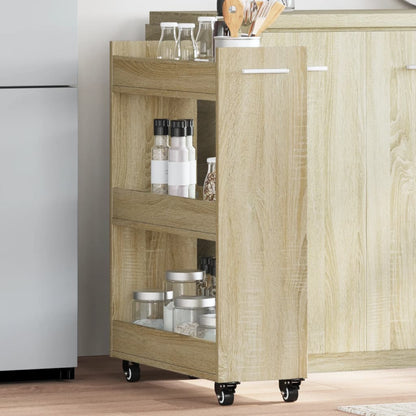 Mobile con Ruote Rovere Sonoma 60x22x79 cm in Legno Multistrato | homemem39
