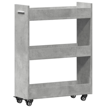 Mobile con Ruote Grigio Cemento 60x22x79cm in Legno Multistrato | homemem39