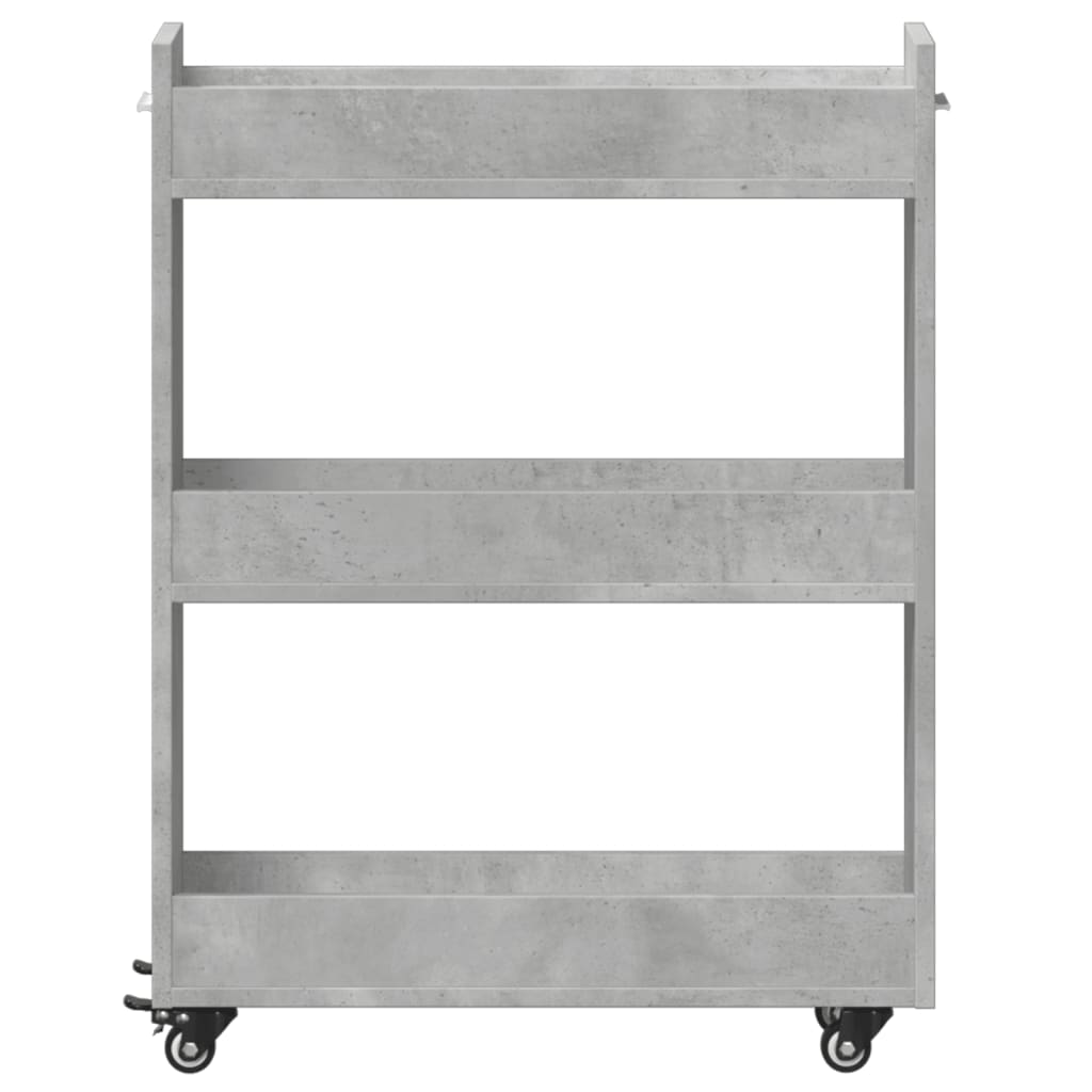 Mobile con Ruote Grigio Cemento 60x22x79cm in Legno Multistrato | homemem39