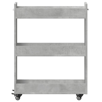 Mobile con Ruote Grigio Cemento 60x22x79cm in Legno Multistrato | homemem39