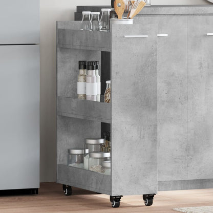 Mobile con Ruote Grigio Cemento 60x22x79cm in Legno Multistrato | homemem39