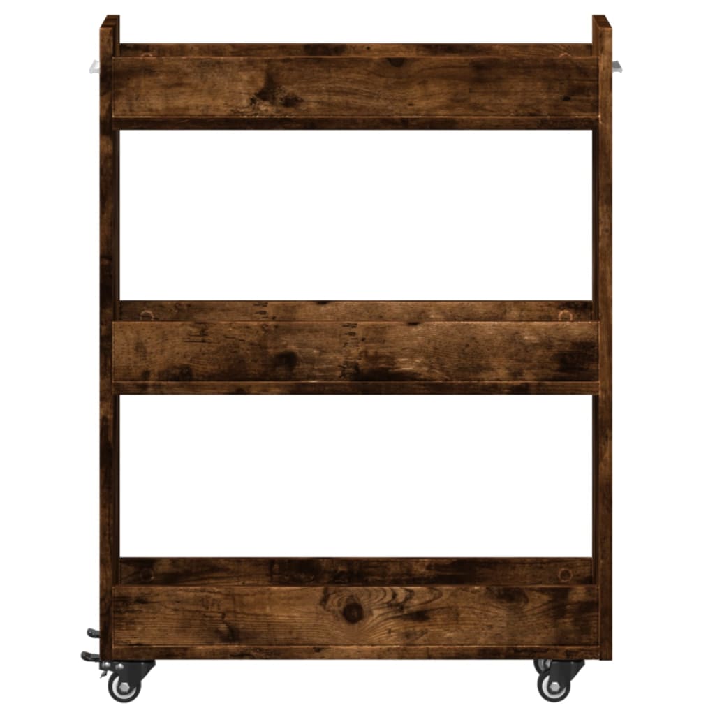 Mobile con Ruote Rovere Fumo 60x22x79 cm in Legno Multistrato - homemem39