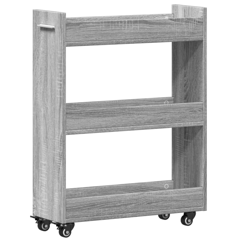Mobile con Ruote Grigio Sonoma 60x22x79 cm in Legno Multistrato | homemem39