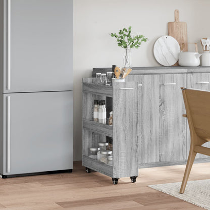 Mobile con Ruote Grigio Sonoma 60x22x79 cm in Legno Multistrato | homemem39