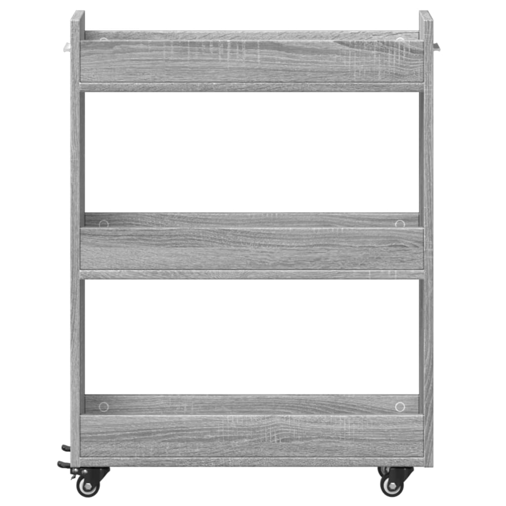 Mobile con Ruote Grigio Sonoma 60x22x79 cm in Legno Multistrato - homemem39