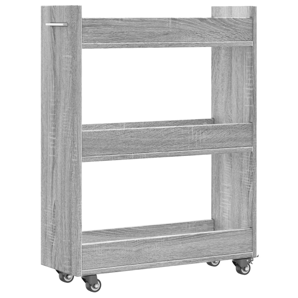Mobile con Ruote Grigio Sonoma 60x22x79 cm in Legno Multistrato | homemem39