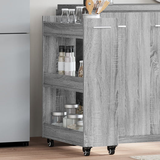 Mobile con Ruote Grigio Sonoma 60x22x79 cm in Legno Multistrato | homemem39