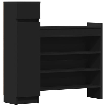 Scarpiera Nera 100,5x28x100 cm in Legno Multistrato - homemem39