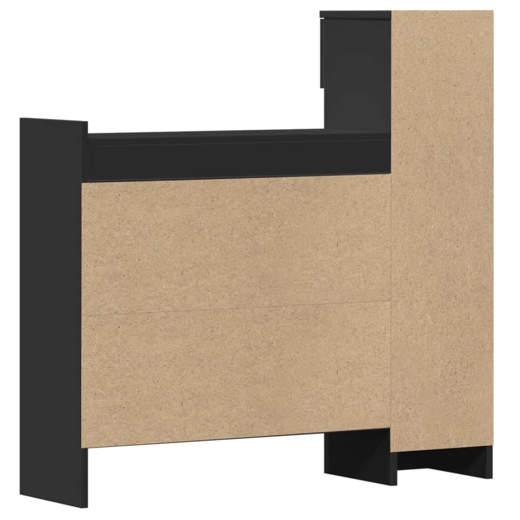 Scarpiera Nera 100,5x28x100 cm in Legno Multistrato - homemem39