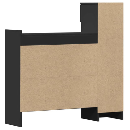 Scarpiera Nera 100,5x28x100 cm in Legno Multistrato - homemem39