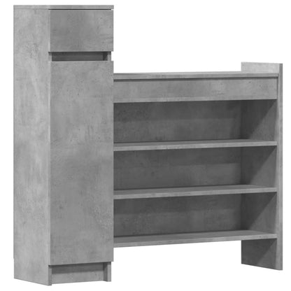 Scarpiera Grigio Cemento 100,5x28x100 cm in Legno Multistrato - homemem39