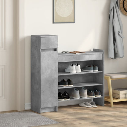 Scarpiera Grigio Cemento 100,5x28x100 cm in Legno Multistrato - homemem39