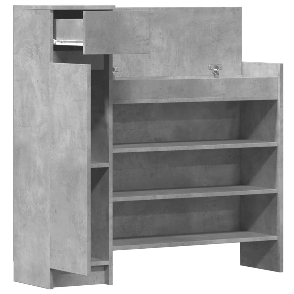 Scarpiera Grigio Cemento 100,5x28x100 cm in Legno Multistrato - homemem39