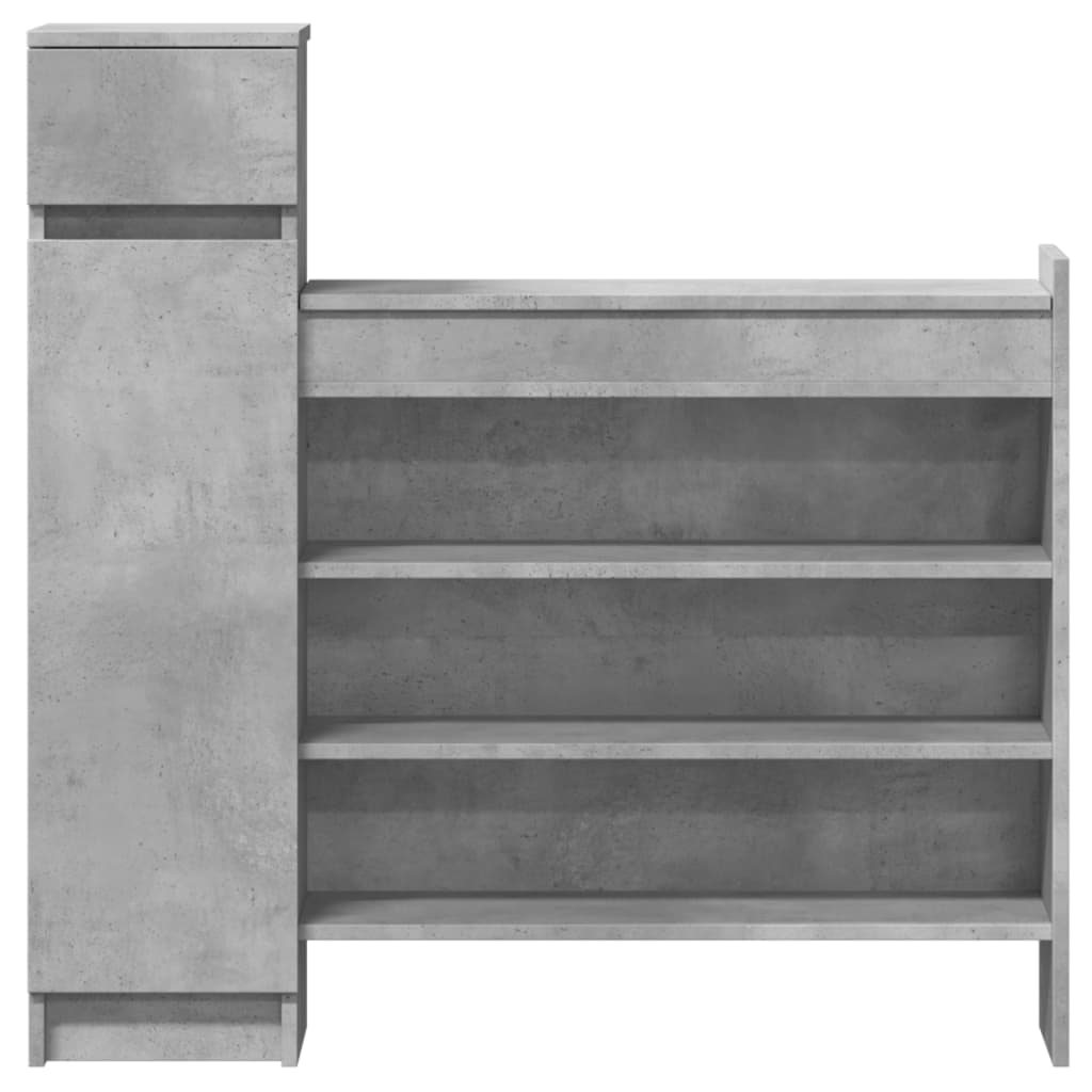 Scarpiera Grigio Cemento 100,5x28x100 cm in Legno Multistrato - homemem39