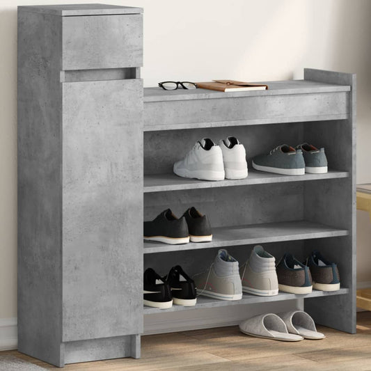 Scarpiera Grigio Cemento 100,5x28x100 cm in Legno Multistrato - homemem39