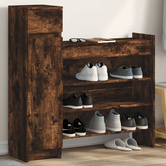 Scarpiera Rovere Fumo 100,5x28x100 cm in Legno Multistrato - homemem39