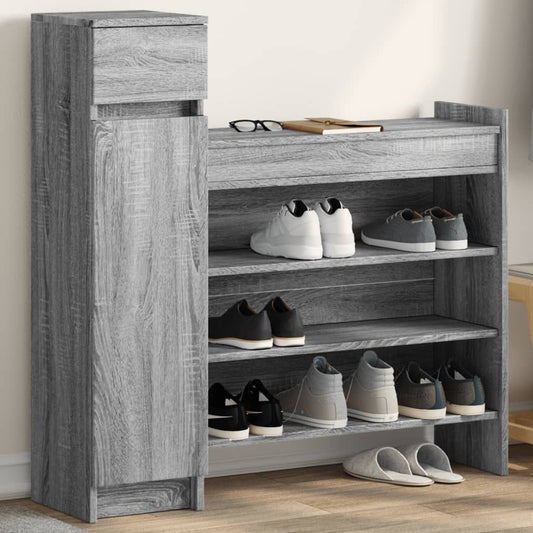 Scarpiera Grigio Sonoma 100,5x28x100 cm in Legno Multistrato - homemem39