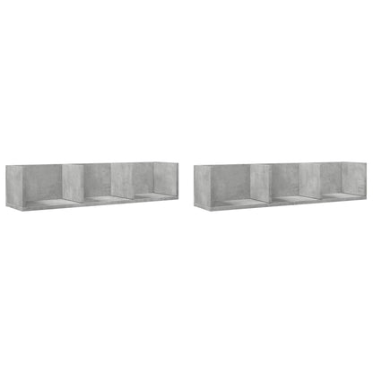 Mobili Parete 2 pz Grigio Cemento 75x18x16,5 cm in Multistrato | homemem39