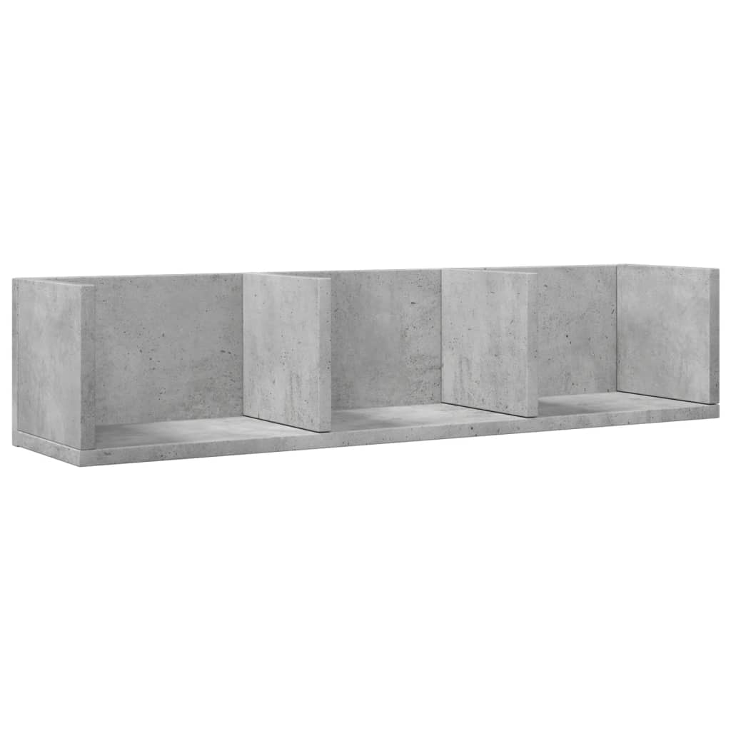 Mobili Parete 2 pz Grigio Cemento 75x18x16,5 cm in Multistrato