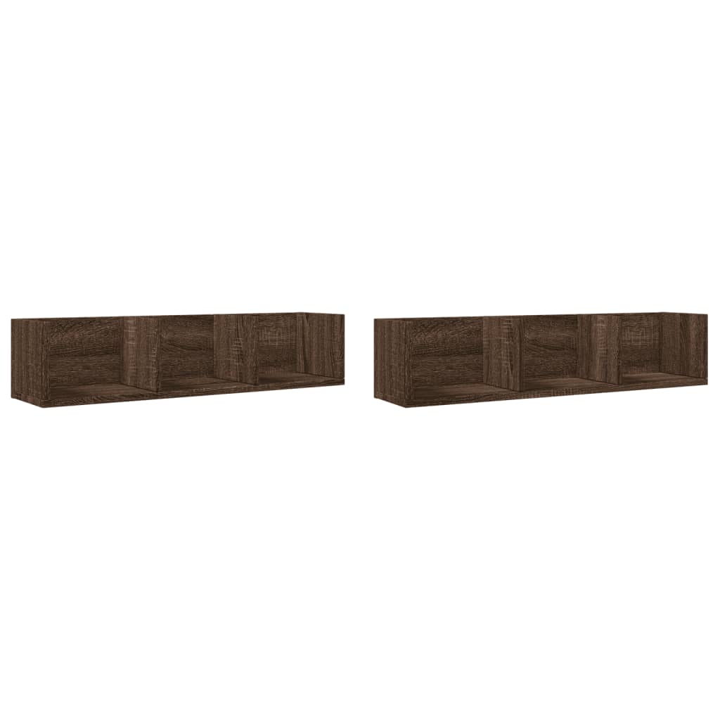 Mobili Parete 2pz Rovere Marrone 75x18x16,5cm Legno Multistrato | homemem39