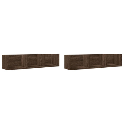 Mobili Parete 2pz Rovere Marrone 75x18x16,5cm Legno Multistrato | homemem39