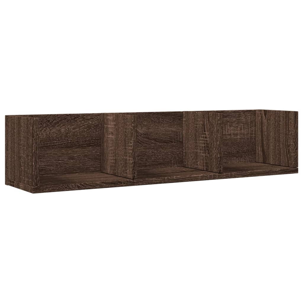 Mobili Parete 2pz Rovere Marrone 75x18x16,5cm Legno Multistrato | homemem39