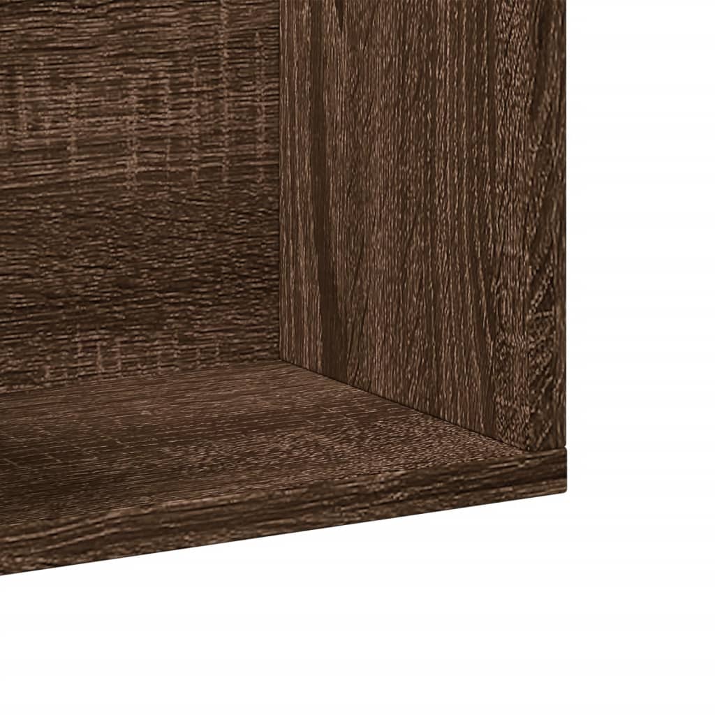 Mobili Parete 2pz Rovere Marrone 75x18x16,5cm Legno Multistrato