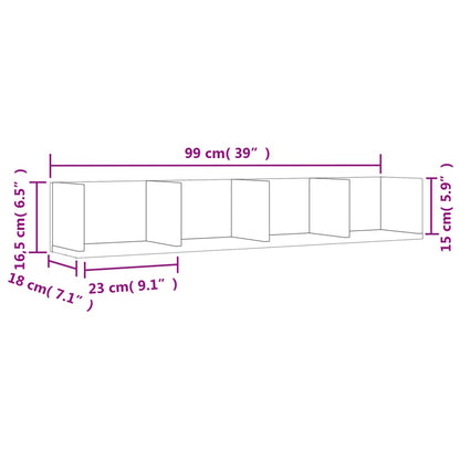 Mobili Parete 2 pz Neri 99x18x16,5 cm in Legno Multistrato | homemem39
