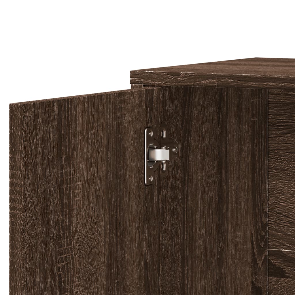 Credenza Rovere Marrone 60x31x70 cm in Legno Multistrato - homemem39