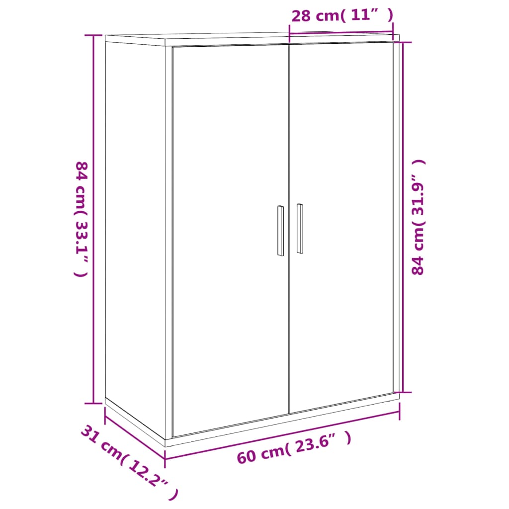 Credenza Rovere Fumo 60x31x84 cm in Legno Multistrato - homemem39