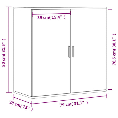 Credenza Nera 79x38x80 cm in Legno Multistrato - homemem39