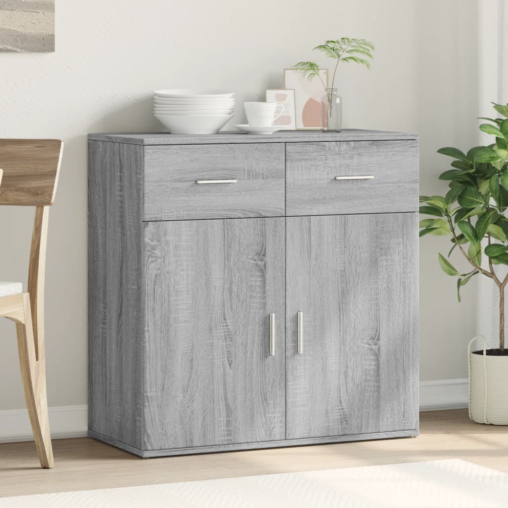 Credenza Grigio Sonoma 79x38x80 cm in Legno Multistrato - homemem39