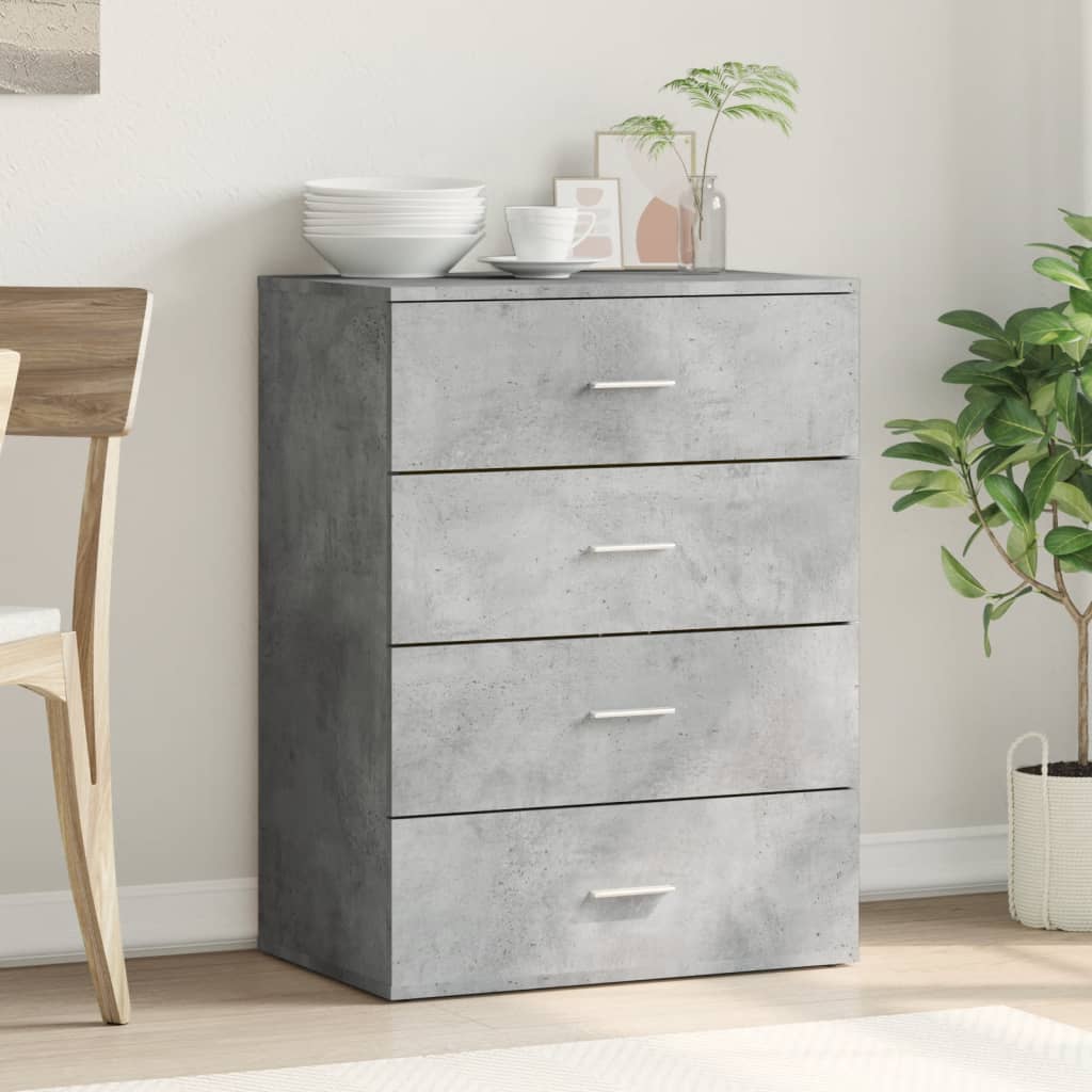 Credenza Grigio Cemento 60x39x80 cm in Legno Multistrato - homemem39