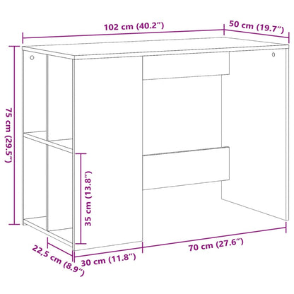 Scrivania Bianca 102x50x75 cm in Legno Multistrato - homemem39