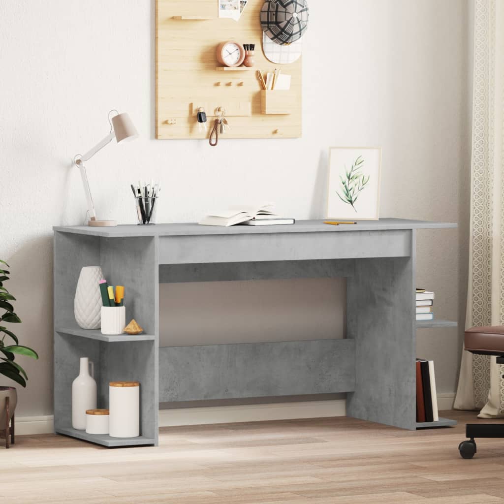 Scrivania Grigio Cemento 140x50x75 cm in Legno Multistrato - homemem39