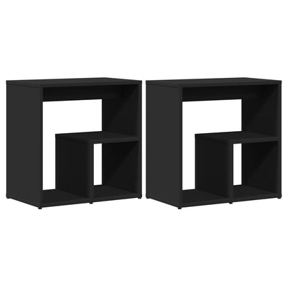 Tavolini Neri 2 pz 50x30x50 cm in Legno Multistrato - homemem39