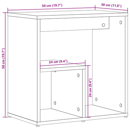 Tavolini Neri 2 pz 50x30x50 cm in Legno Multistrato | homemem39