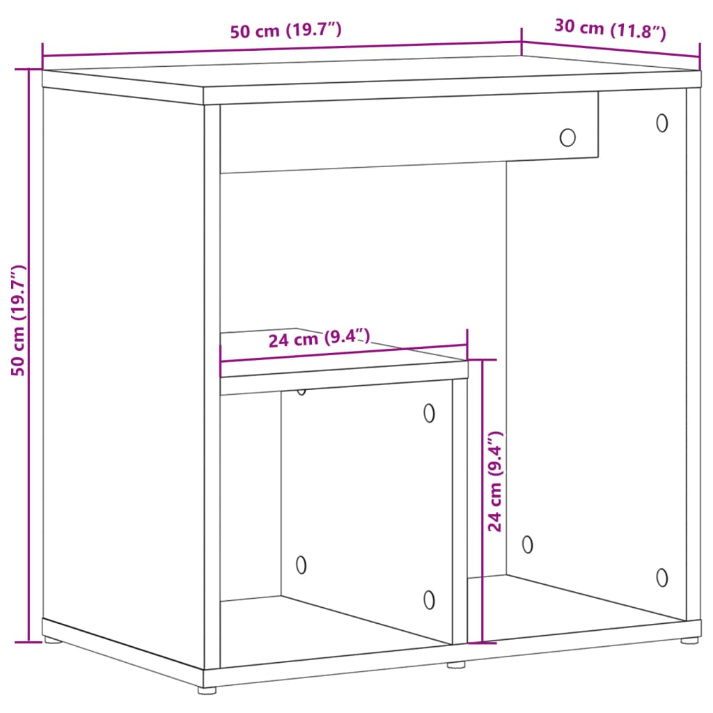 Tavolini Rovere Sonoma 2 pz 50x30x50 cm in Legno Multistrato | homemem39