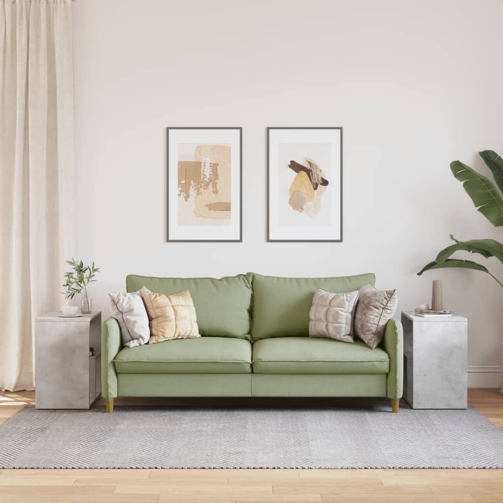 Tavolini 2pz Grigio Cemento 50x30x50 cm in Legno Multistrato - homemem39