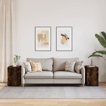 Tavolini 2pz rovere fumo 50x30x50 cm in Legno Multistrato - homemem39