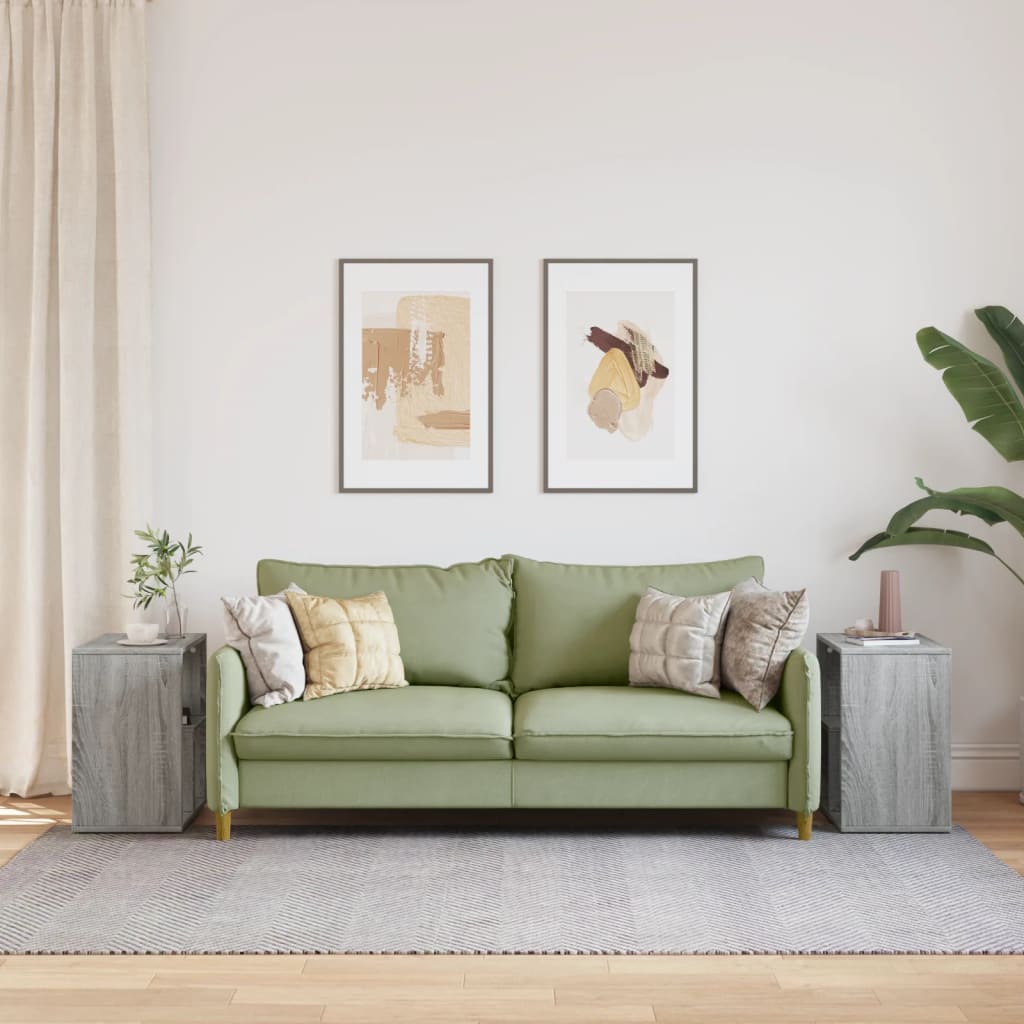 Tavolini 2 pz Grigio Sonoma 50x30x50 cm in Legno Multistrato - homemem39