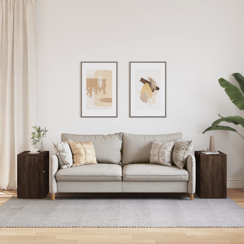 Tavolini 2 pz Rovere Marrone 50x30x50 cm in Legno Multistrato - homemem39