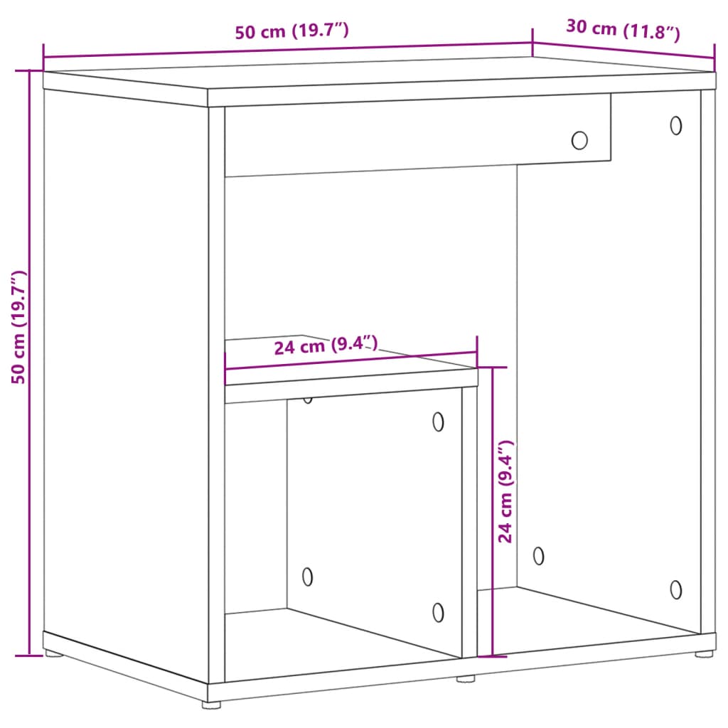 Tavolini 2 pz Rovere Marrone 50x30x50 cm in Legno Multistrato | homemem39