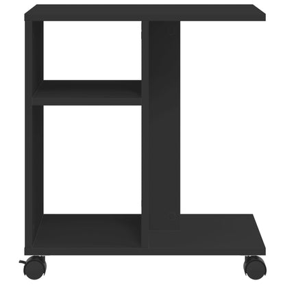 Tavolino con Ruote Nero 50x30x55 cm in Legno Multistrato - homemem39