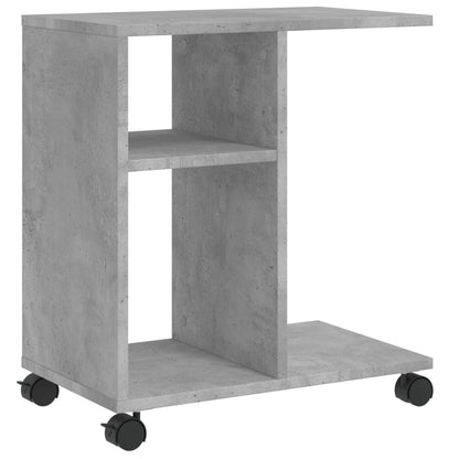 Tavolino con Ruote Grigio Cemento 50x30x55 cm Legno Multistrato - homemem39